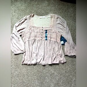 Lucky Brand square neck peasant blouse